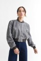 Campera bomber eco cuero NEGRO