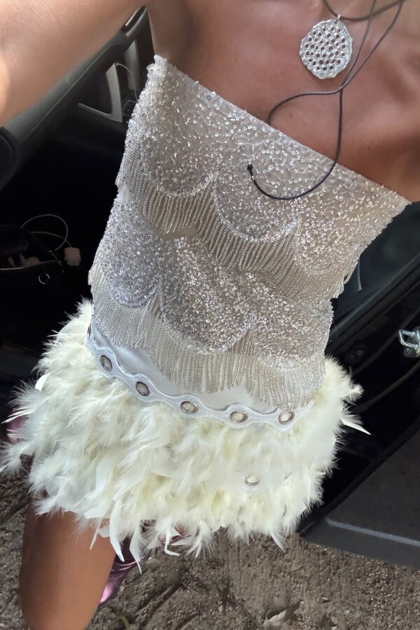 Falda Pluma Blanco