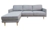Sofa con Chaise PRADA Light Grey Tela Rústica