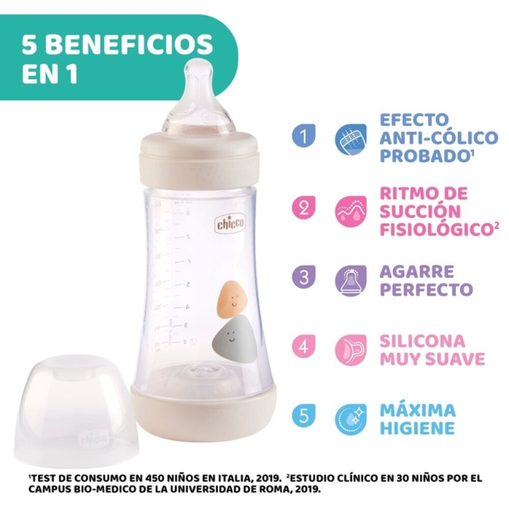 Biberon anticolicos perfect 5 240ml CHICCO beige
