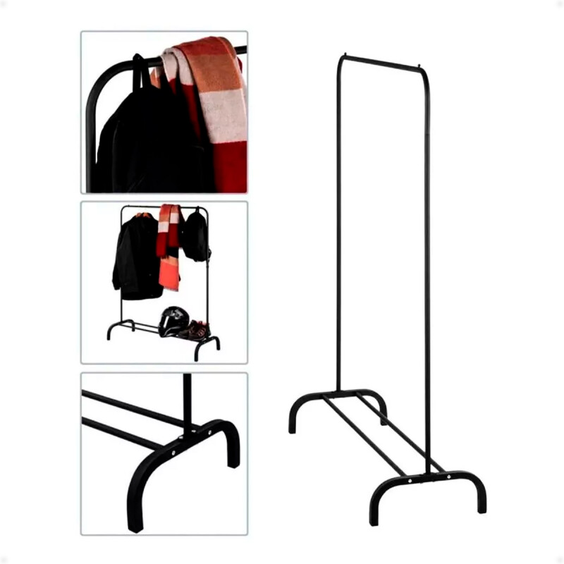 Perchero De Metal Organizador De Ropa Negro