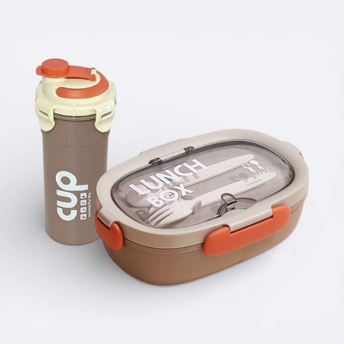 Set De Lonchera Escolar Completo - Marrón 