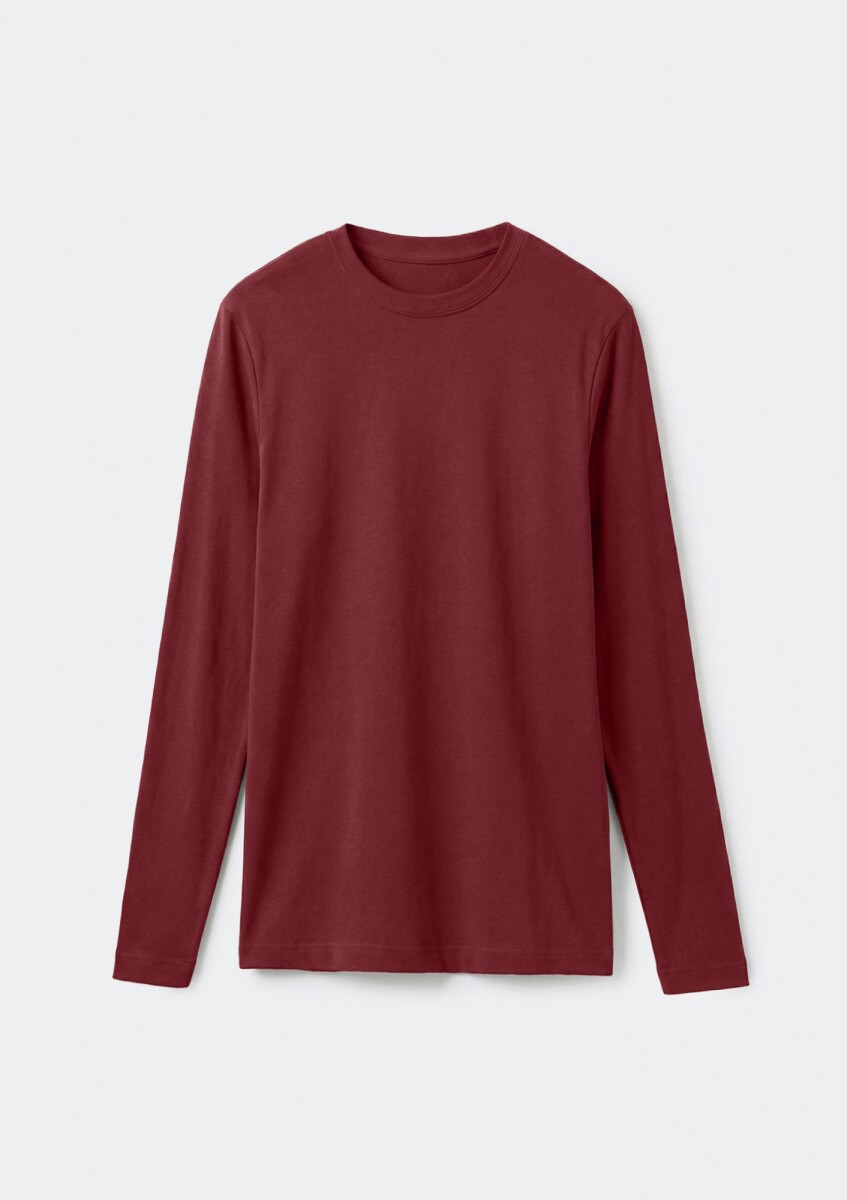 CAMISETA BÁSICA MANGA LARGA - BORDEAUX 