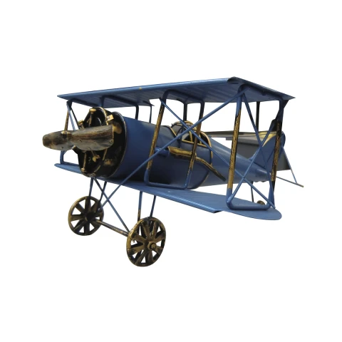 Avión de Hierro de Decoración Color Azul U