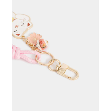 Llavero Y Charm De Gatito ''girly Coffee Era'' Dorado