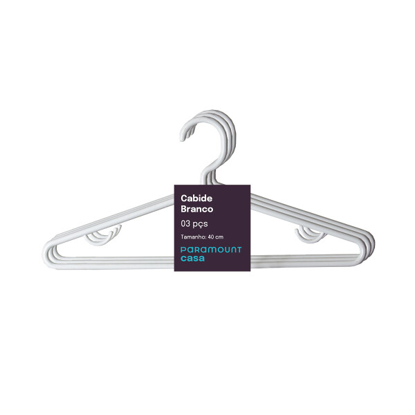 PERCHA CON 3 PIEZAS 40 CM BLANCA BLANCO