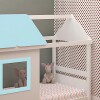 Cama Casita 1 Plaza - Tota B137 Blanco/Azul