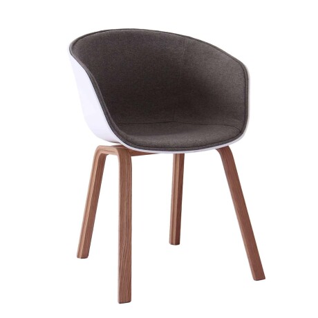 SILLA DE COMEDOR POLIPROPILENO-Y-MADERA GRIS GARDENIA