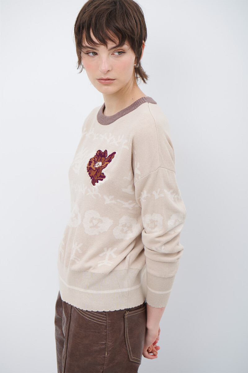 BUZO FLOR FLOR BEIGE
