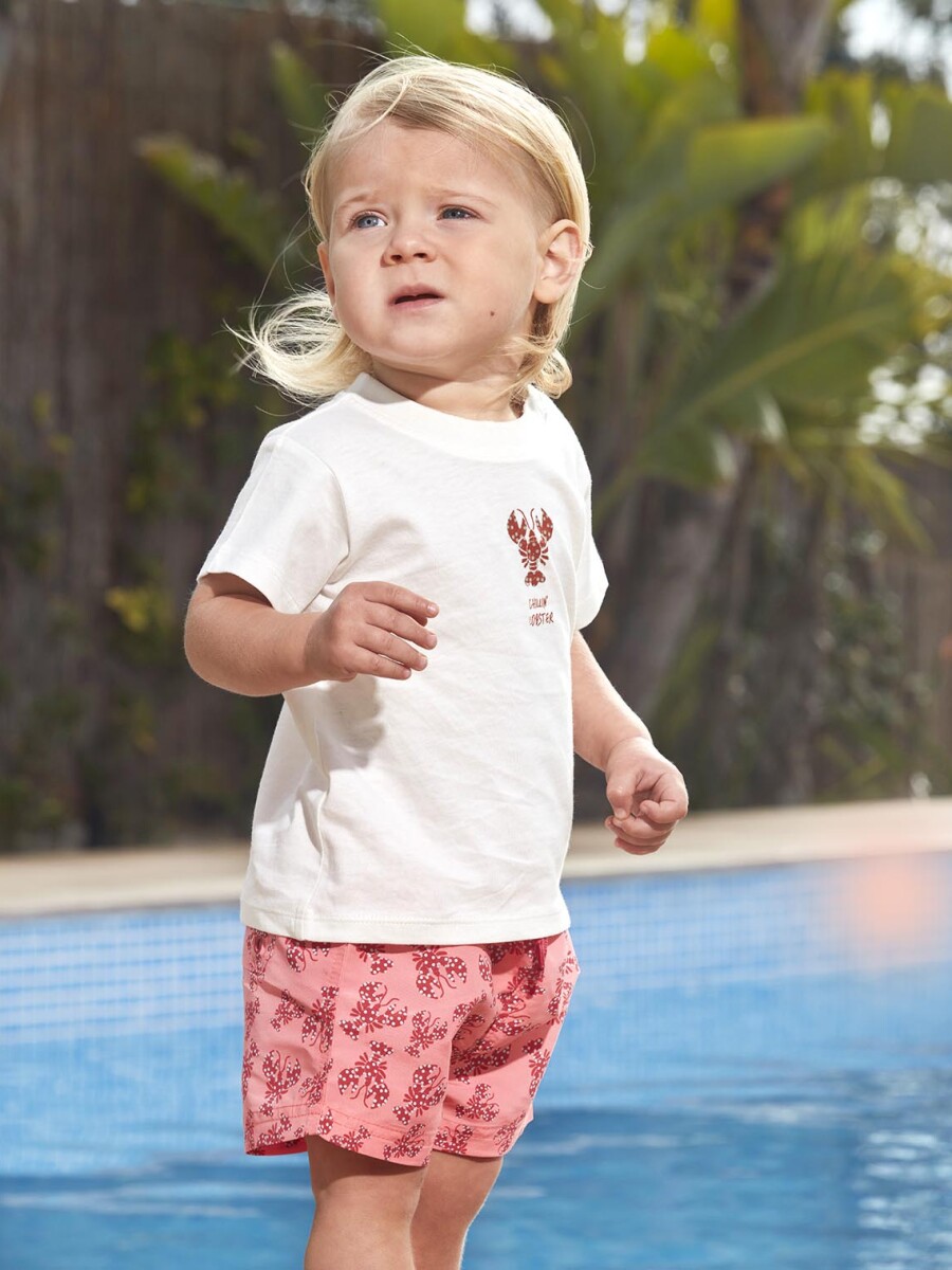 Bañador Estampado Langosta Rosa