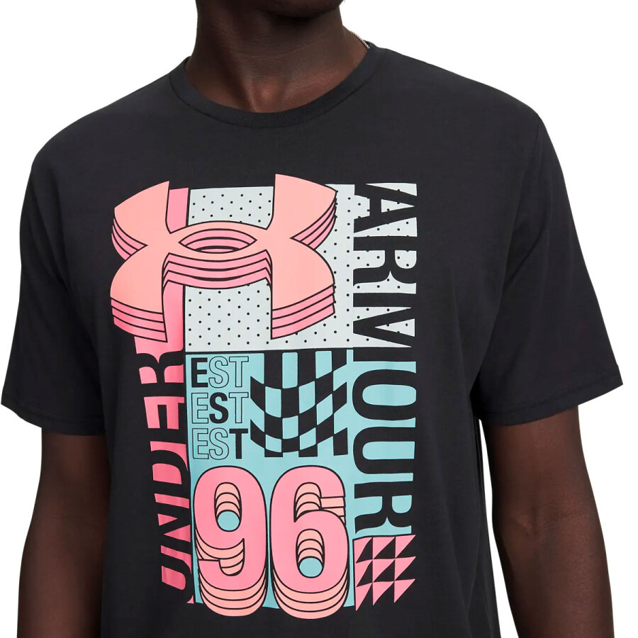 Remera de Hombre UNDER ARMOUR M Logo Collage Ss Negro - Rosado