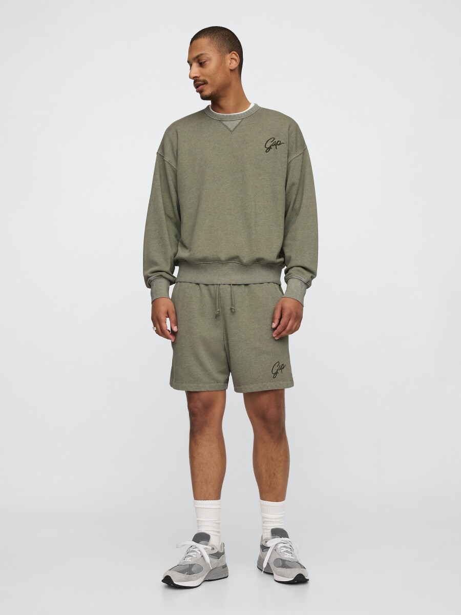 Short Deportivo Sin Felpa Logo Gap Hombre - Thyme 19-0309 Tcx 