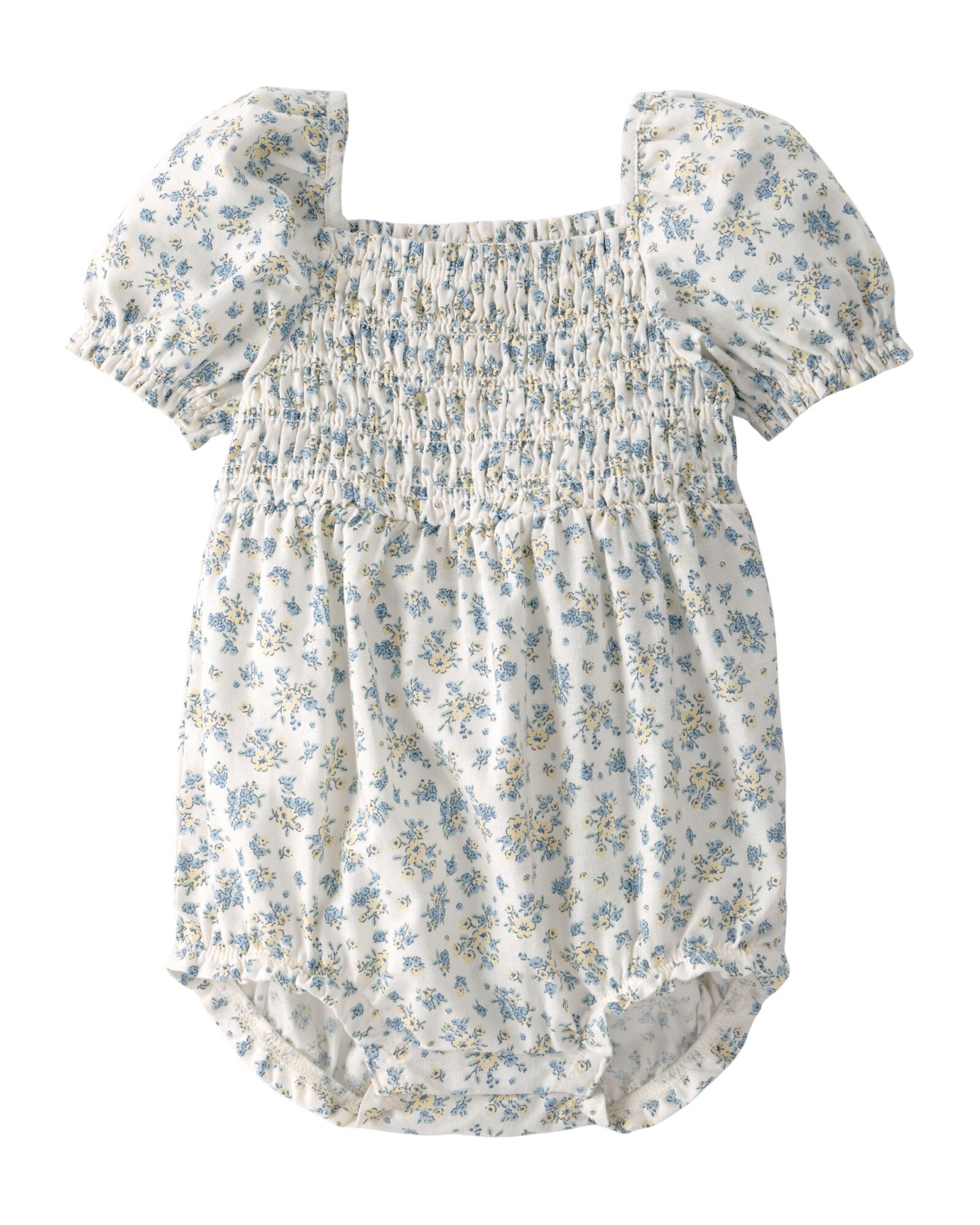 Body bombachudo de algodón orgánico, diseño floral Sin color