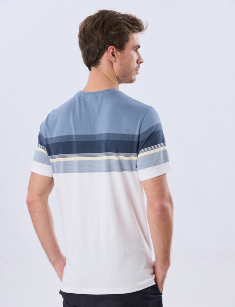 REMERA RAYADA DE ALGODÓN Blanco