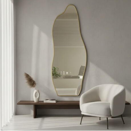 Espejo Lumax Degra Diseño Moderno Irregular 60 x 165cm Dorado
