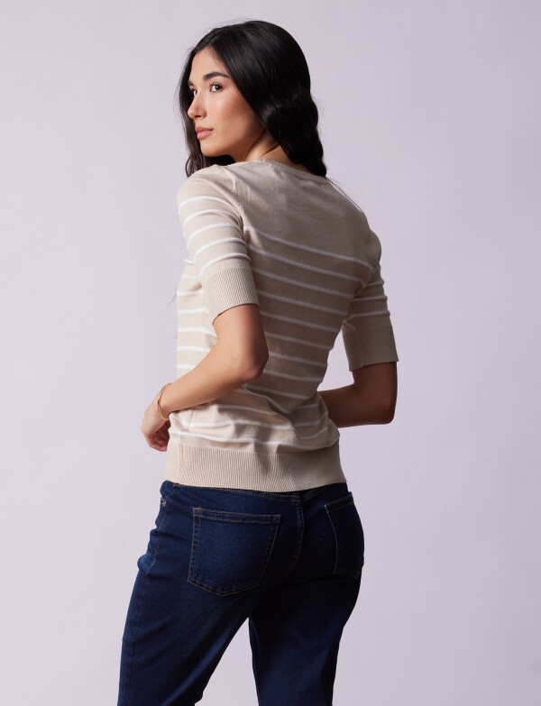 Buzo Lineas BEIGE