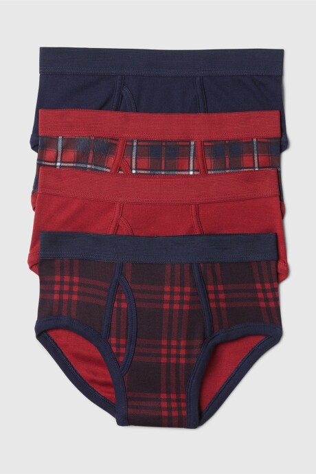 Calzoncillo Pack X4 Niño Holiday Plaid Raspberr