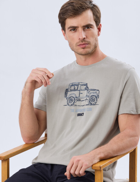 REMERA ESTAMPADA DE ALGODÓN Khaki