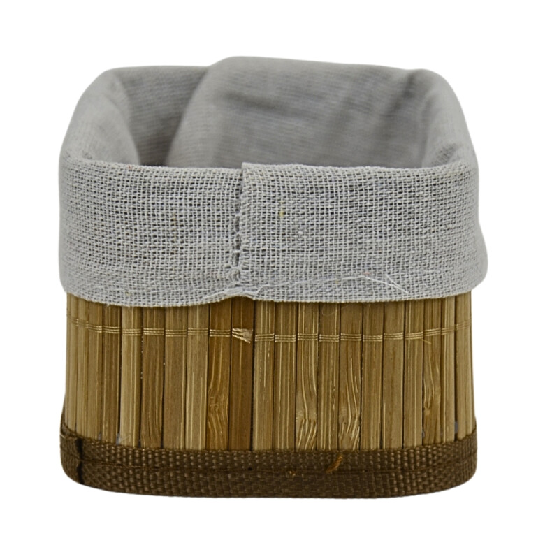 Cesto organizador en bambú forrado P NATURAL