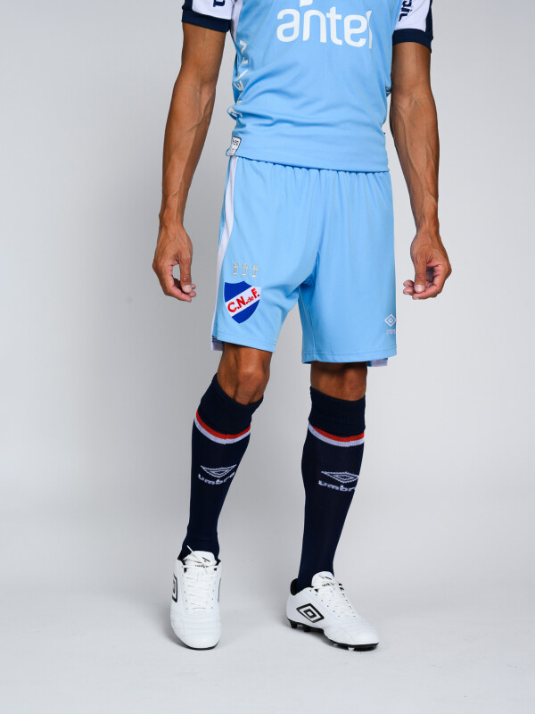 SHORT GOLERO OFICIAL 2024 Nacional Hombre Celeste, Blanco, Azul Marino