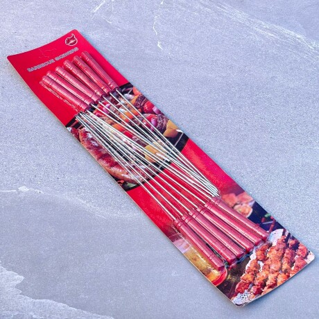 Set 12 Brochetas Barbacoa Acero Inoxidable Mango Madera 30cm Set 12 Brochetas Barbacoa Acero Inoxidable Mango Madera 30cm