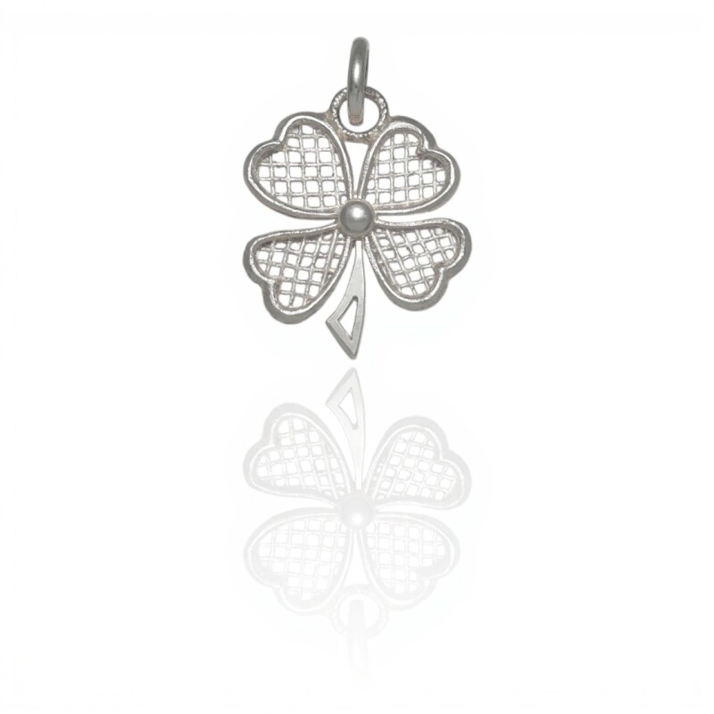 Dije Colgante Trebol 4 corazones-Plata 925-Sin Piedra-CP3221 sinpiedra