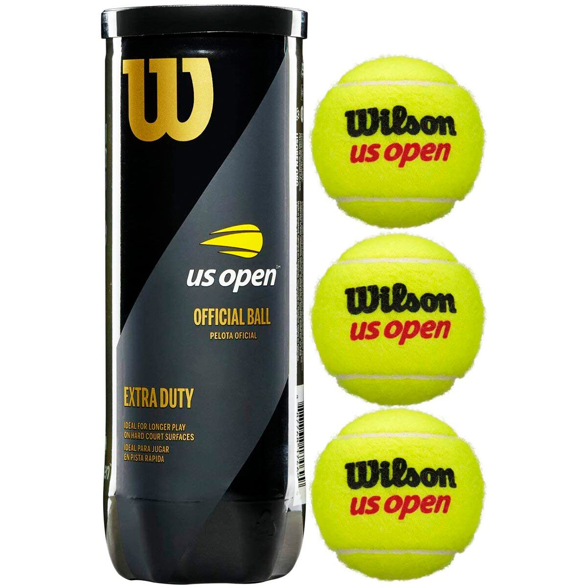 Tubo Wilson X3 Pelota Us Open Extra Duty Tennis 