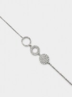 Pulsera De Detalle De Aros Con Circonitas plateado