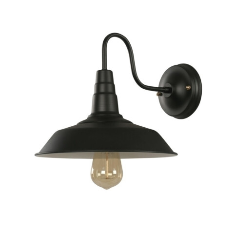 Aplique de pared vintage tipo campana, negro Ø26cm ZV0954
