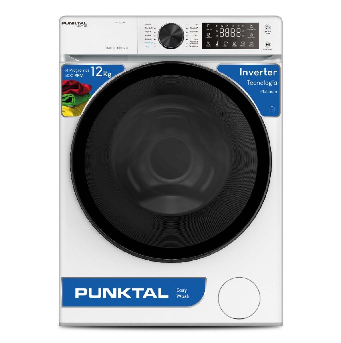Lavarropas 12 Kg Inverter Carga Frontal Punktal PK12 