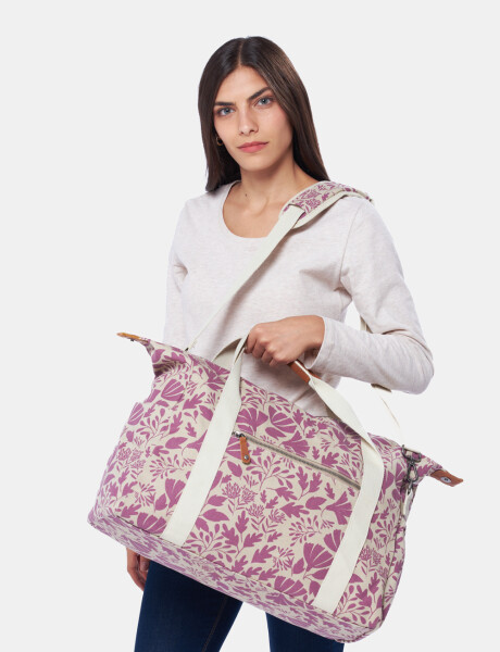 BOLSO DE LONA ESTAMPADO Rosado