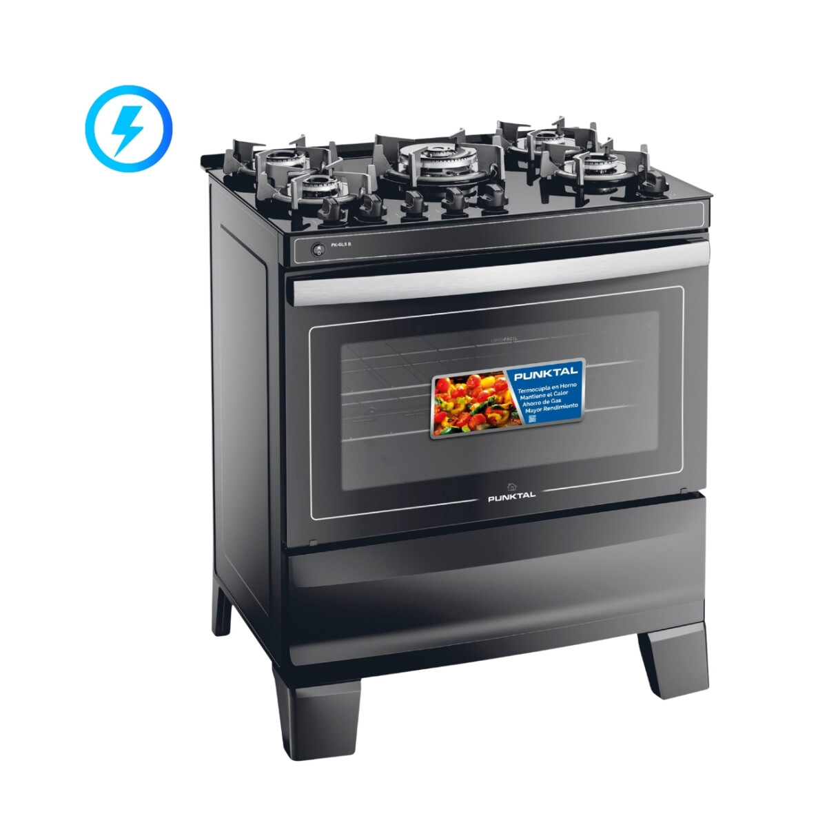 COCINA SUPERGAS PUNKTAL 5H AGILE GLASS GL5B 