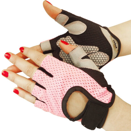 Guantes P/ Pesas Gimnasio Mancuernas Barras Fitness Rosa