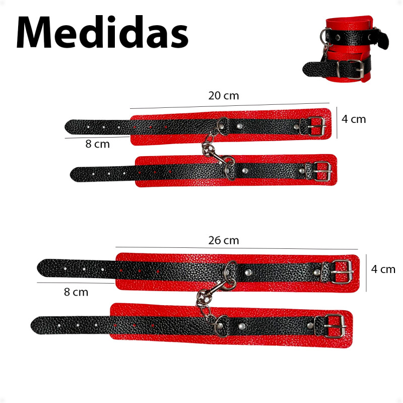 Set De BDSM Sado De 14 Piezas Rojo