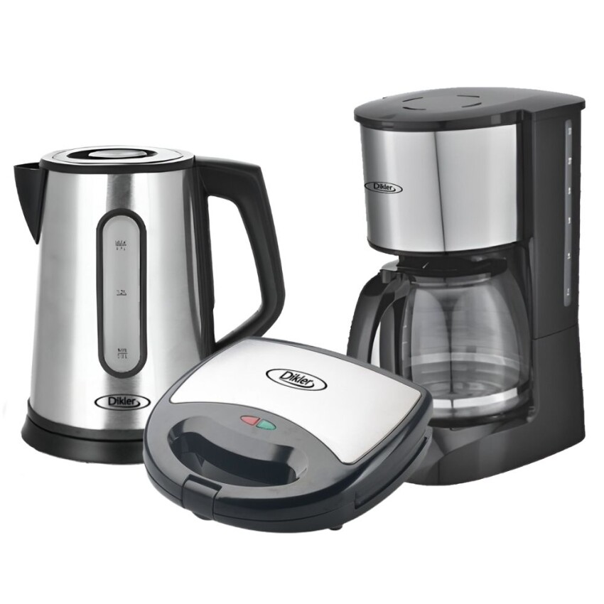 COMBO DIKLER: Jarra eléctrica H-35 + Cafetera H-10 + Sandwichera H-30 COMBO DIKLER: Jarra eléctrica H-35 + Cafetera H-10 + Sandwichera H-30