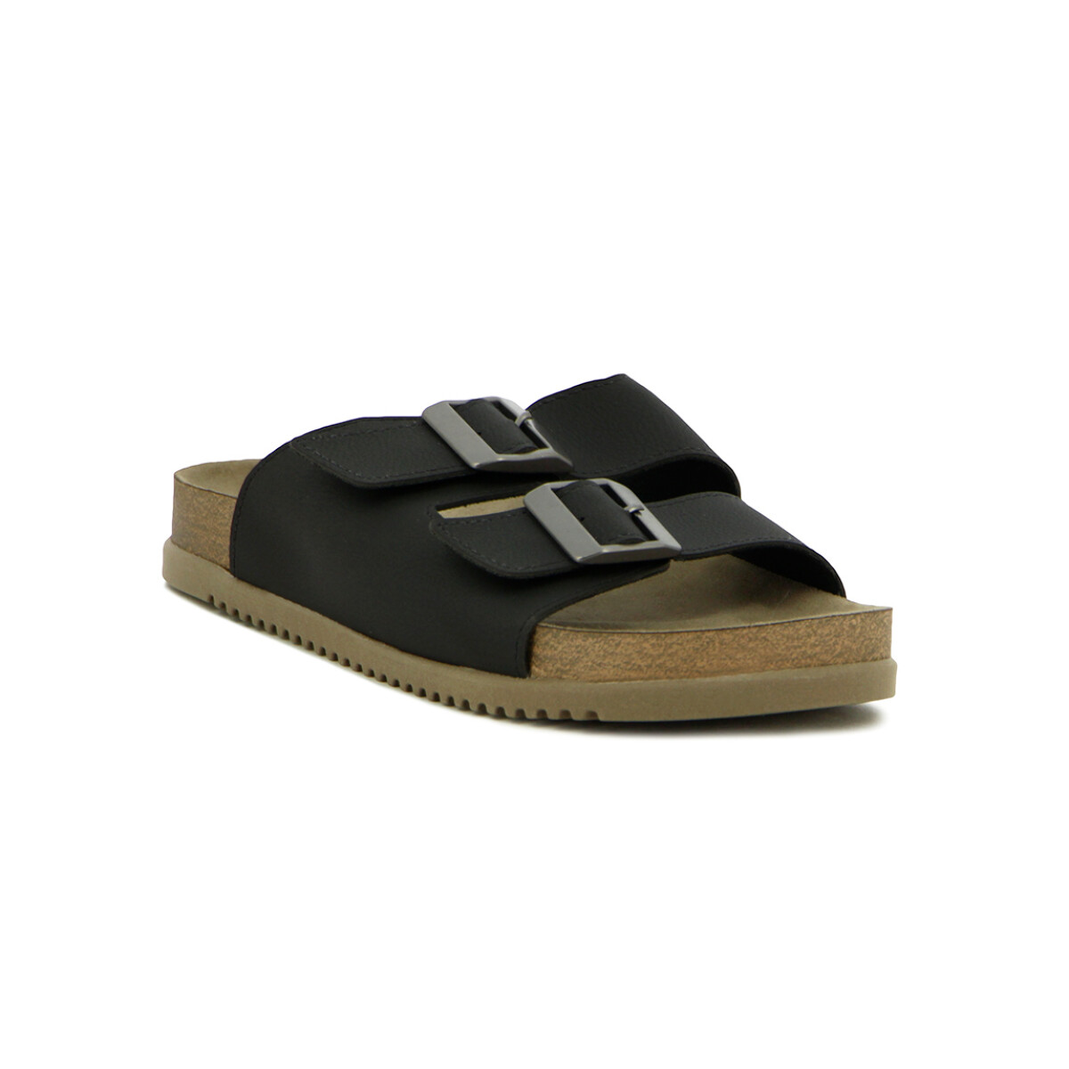 Sandalias Hombre Br Sport Dos Tiras Con Hebillas - Negro 