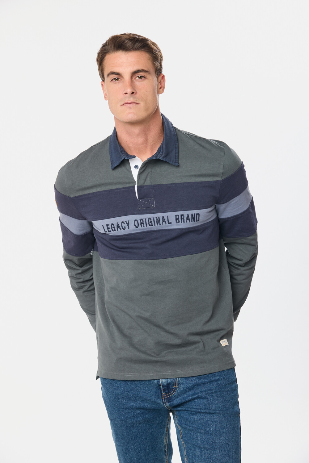 REMERA POLO RAYADA Verde