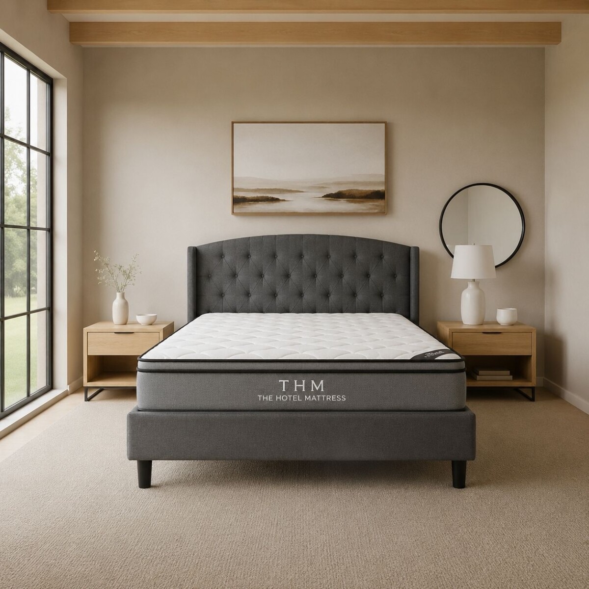 Sommier Queen HAMPTONS Ruthenium con Respaldo 