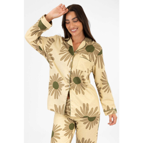 Pijama franela Mostaza