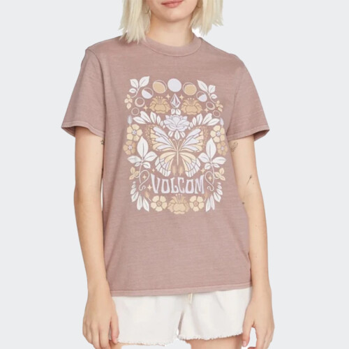 Remera Volcom Lock It Up Tee Rosa