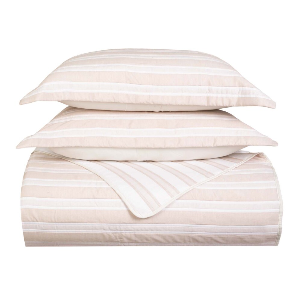 SET CUBRECAMA 1 PLAZA ALGODON-Y-POLIESTER NATURAL-BEIGE MATRESS ARENA