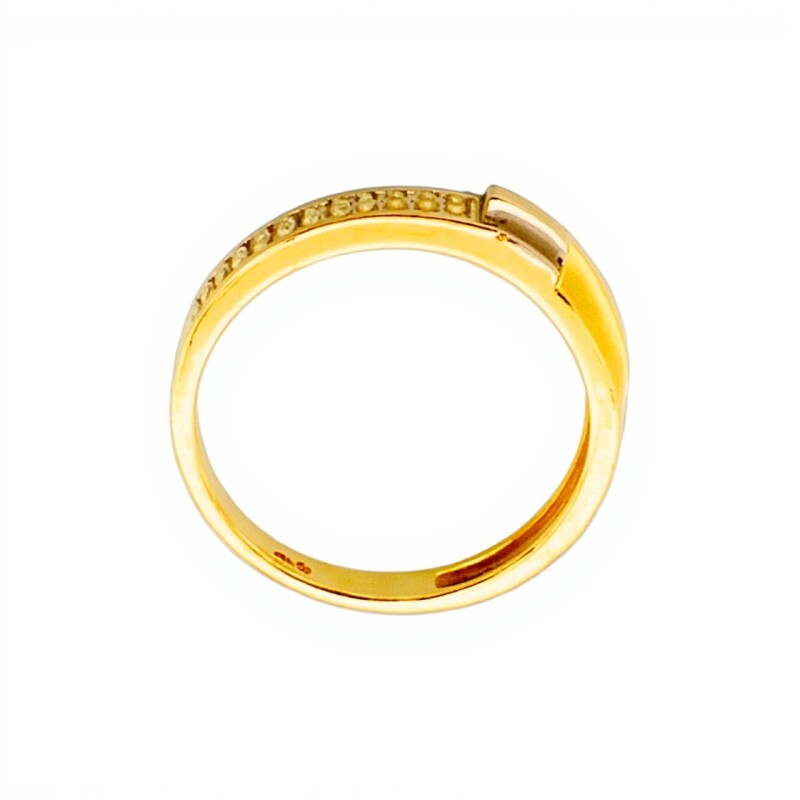 Anillo doble fila-Oro bajo-Piedra Zirconia-AN8046 conpiedra