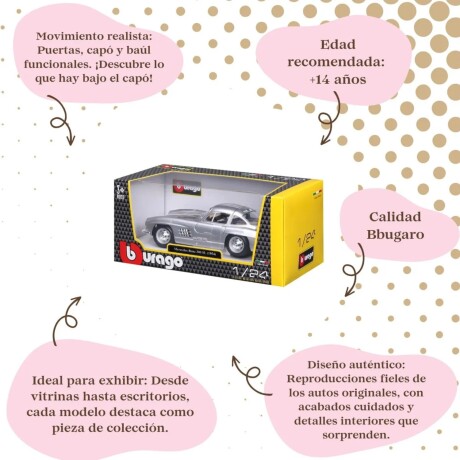 Juguete Bburago Auto Miniatura Coleccionable Escala 1:24 Mercedes Benz Plat 22023