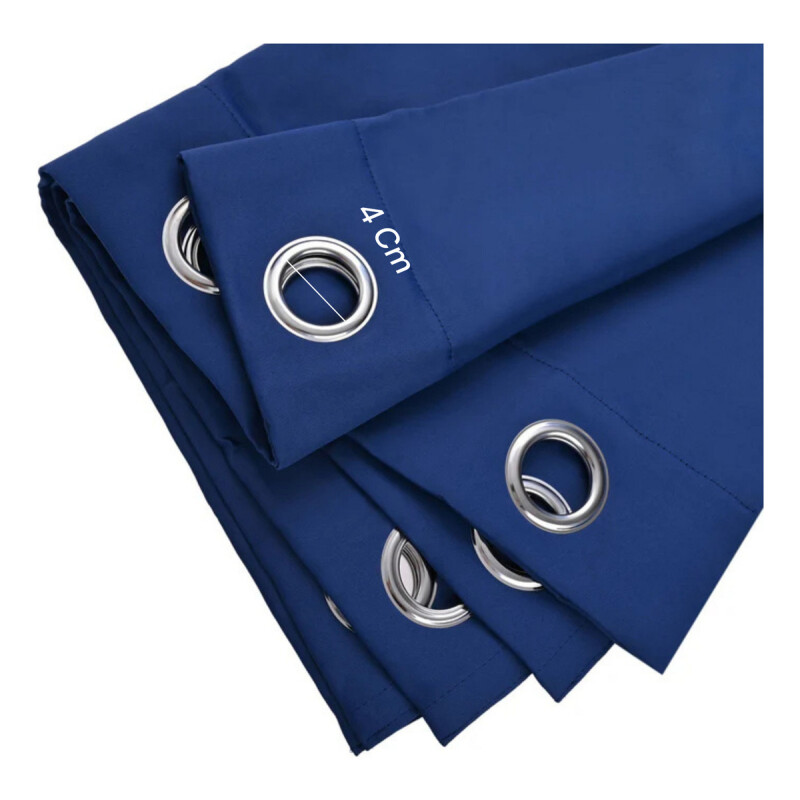 Cortinas Blackout 2 Paños 220cm X 140cm Satinado Calidad Azul