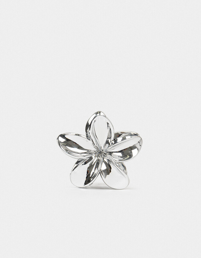 Broche Hawaianas Broche Con Flor - Plateado