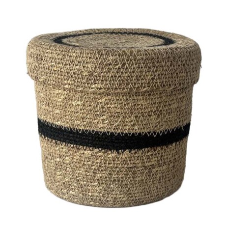 CESTO C/TAPA YUTE NEGRO 37951
