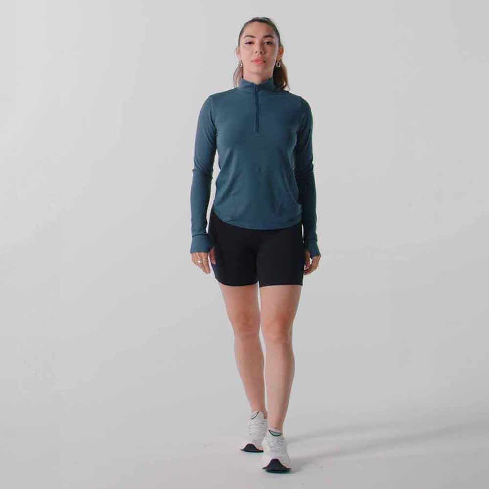 Polo Manga Larga Feather Tech+ Half-Zip Top Mujer Black