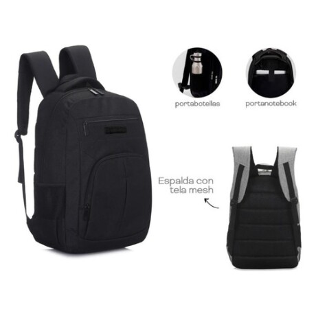 Mochila urbana Discovery clásica 15996 con porta Notebook Negra