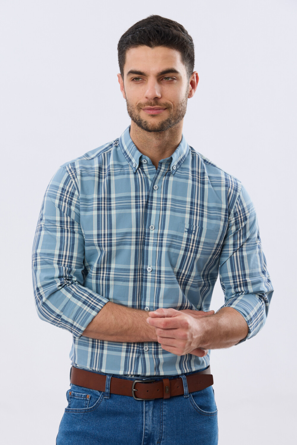 CAMISA CUADROS Piedra