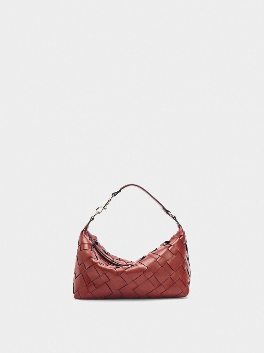 Bolso De Mano Trenzado - rojo 